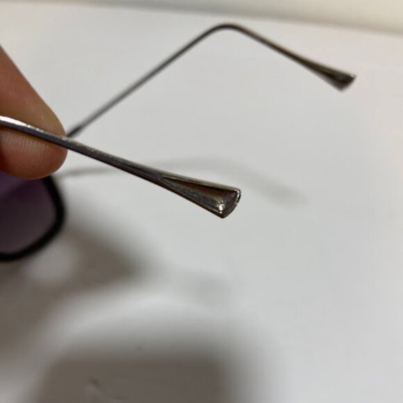 Unisex Black/Silver Aviator Square Sunglasses Medium - Picture 7 of 9